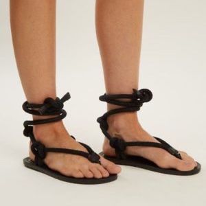 Saint Laurent Nu Pieds rope & leather sandals